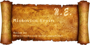 Miokovics Ervin névjegykártya